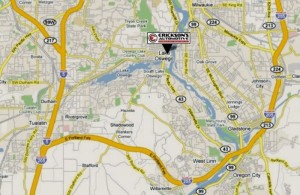 Map of location to Erickson's Automotive